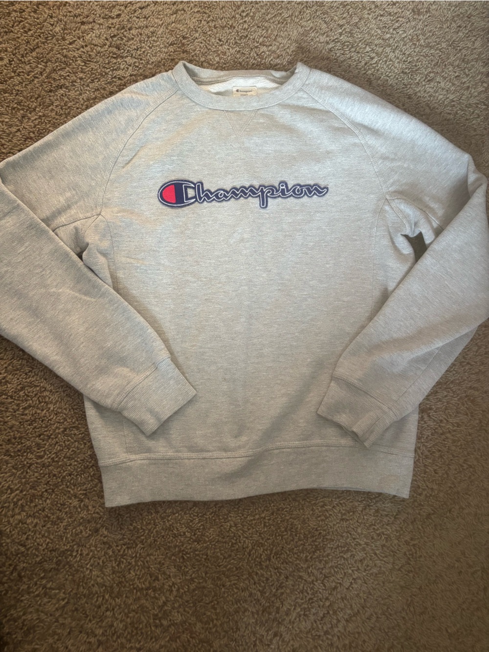Champion Gray Crewneck with Script Logo